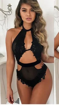 New Fashion Sexy Beach 2018 Lace Halter Bandage Is A Piece Of Black Mesh Bodysuit Designer Bodycon Bodysuit
New Fashion Sexy Beach 2018 Lace Halter Bandage Is A Piece Of Black Mesh Bodysuit Designer Bodycon Bodysuit