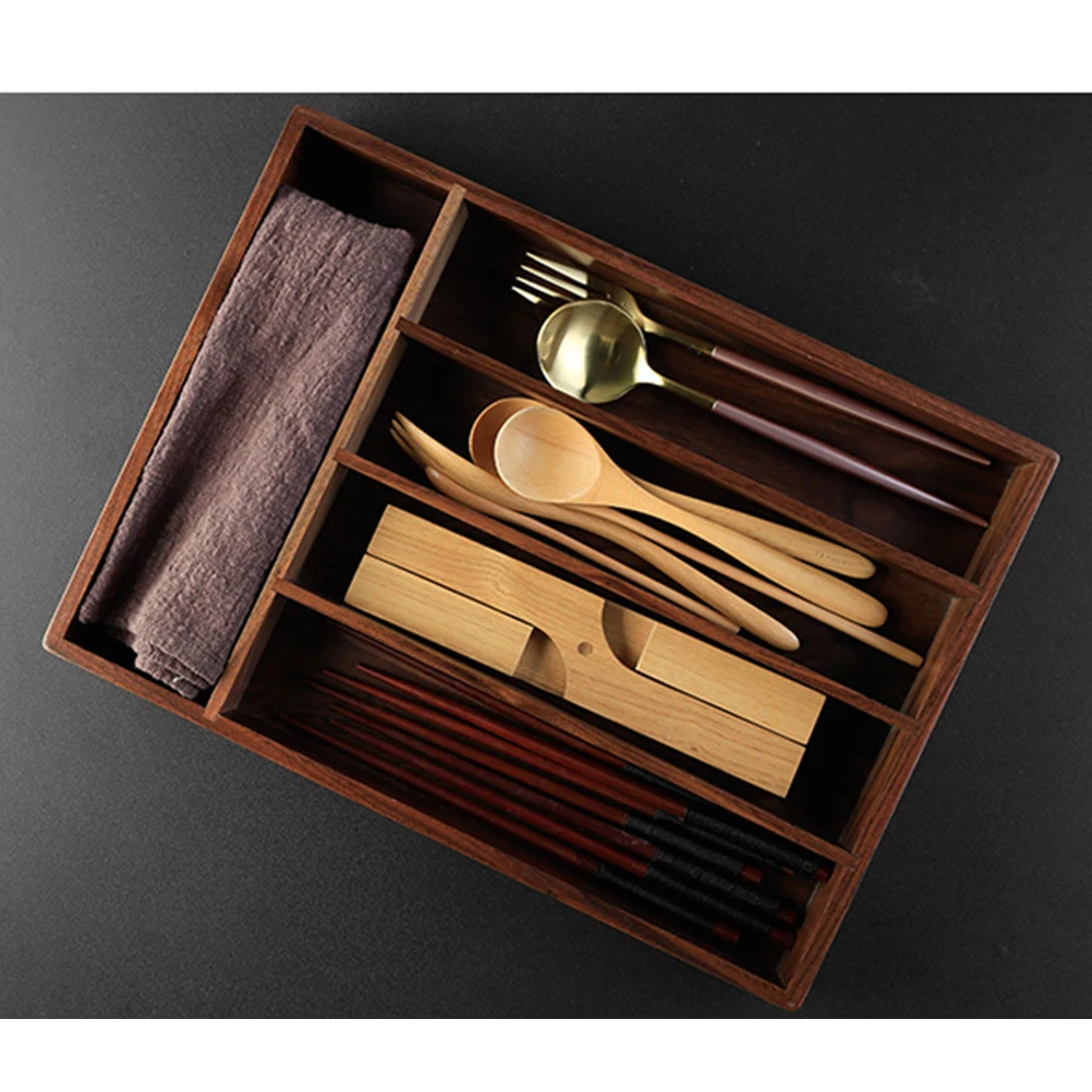 1 Pc Cutlery Storage Box Black Walnut Western-style Drawer Type Solid Wood Tray Storage Tray Tableware Organizer for Kitchen
1 Pc Cutlery Storage Box Black Walnut Western-style Drawer Type Solid Wood Tray Storage Tray Tableware Organizer for Kitchen