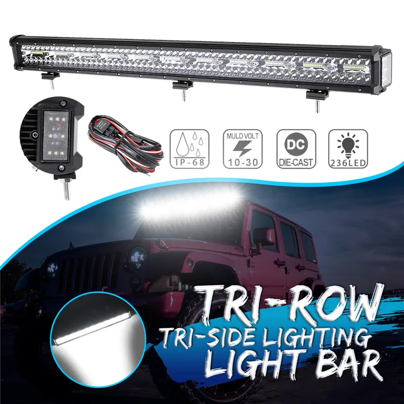 Led Work Light Bar 3-Row 3sides 31.5inch(31.5'')LED Light Bar 4x4 Offroad Led Bar Combo Beam DC10-30V 708W 70800LM+Wiring
Led Work Light Bar 3-Row 3sides 31.5inch(31.5'')LED Light Bar 4x4 Offroad Led Bar Combo Beam DC10-30V 708W 70800LM+Wiring