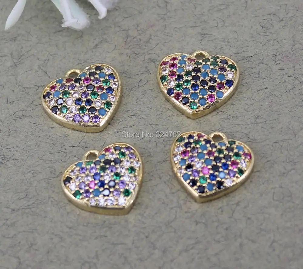 10pcs Small Size Micro Pave Multicolor CZ Heart pendant Beads,Heart Charms bead For Jewelry Making
10pcs Small Size Micro Pave Multicolor CZ Heart pendant Beads,Heart Charms bead For Jewelry Making