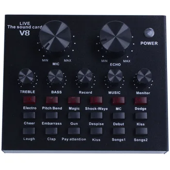 V8 Sound Card Audio Interface External Usb Live Broadcast Microphone Sound Card For Computer Pc Mobile Phones Singing And Reco
V8 Sound Card Audio Interface External Usb Live Broadcast Microphone Sound Card For Computer Pc Mobile Phones Singing And Reco