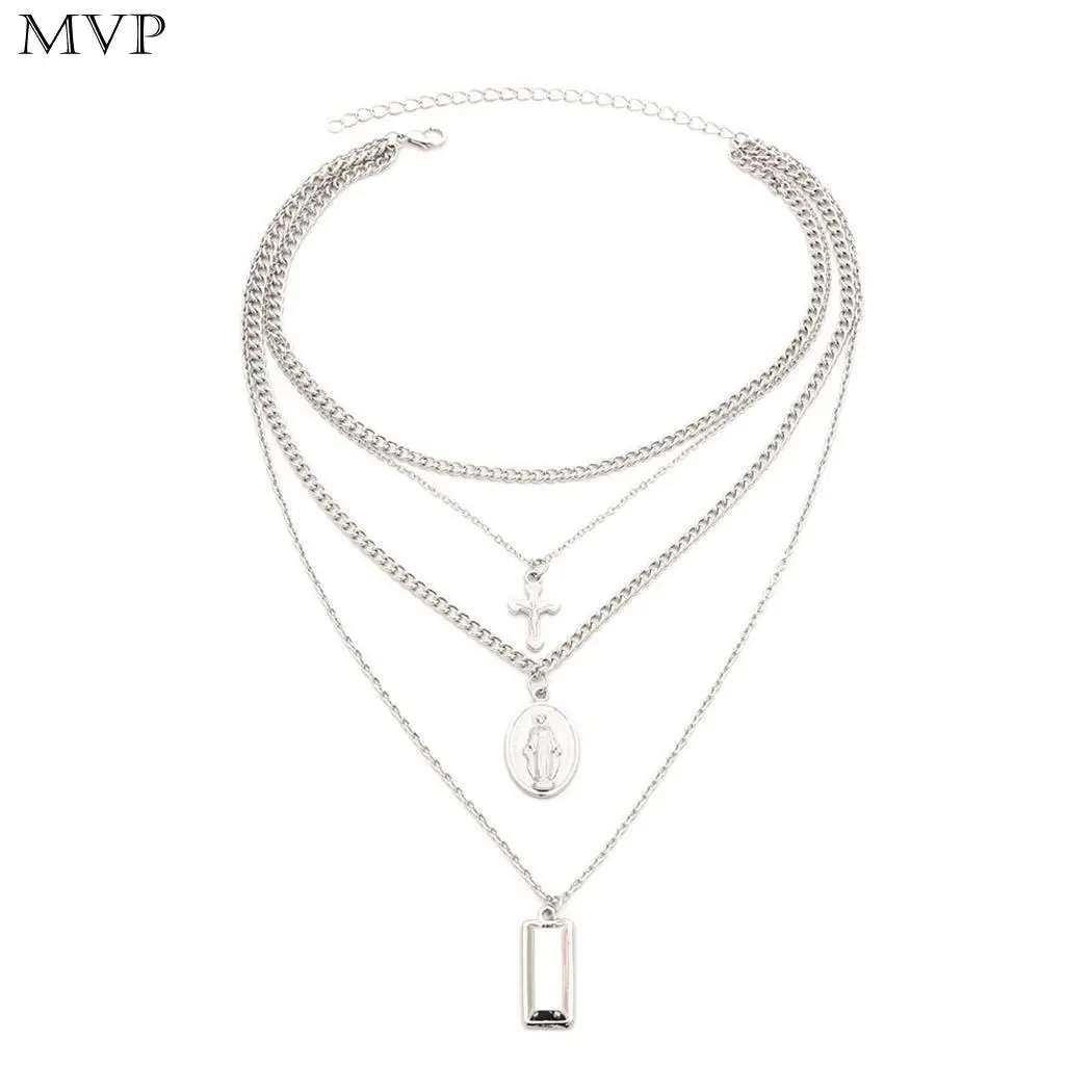 New Fashion Women Multi-layers Charm Chain Pendant Jewelry Necklace Golden, Silver Cross Shape Link
New Fashion Women Multi-layers Charm Chain Pendant Jewelry Necklace Golden, Silver Cross Shape Link