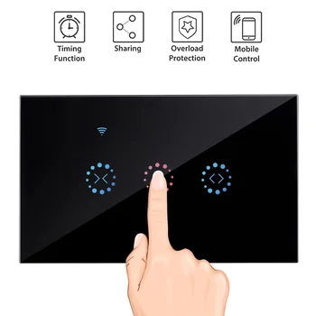 US Wifi Smart Touch Curtain Switch Voice Control By Alexa And Google Phone Control For Electric Curtain Motor
US Wifi Smart Touch Curtain Switch Voice Control By Alexa And Google Phone Control For Electric Curtain Motor