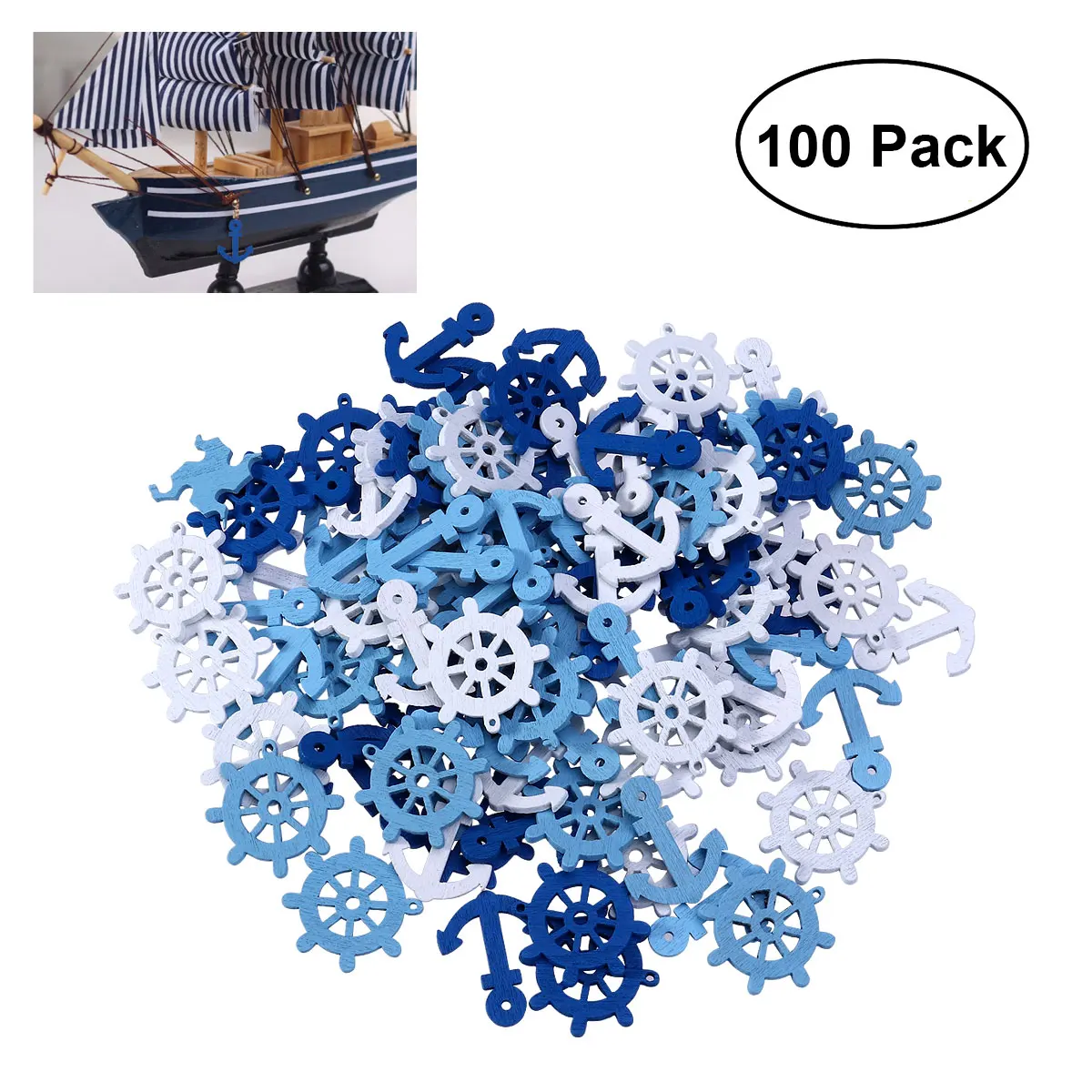 LUOEM 100pcs Anchor and Helm Wooden Pendants Scrapbooking Home Embellishments Decorative Buttons (Random Color)
LUOEM 100pcs Anchor and Helm Wooden Pendants Scrapbooking Home Embellishments Decorative Buttons (Random Color)