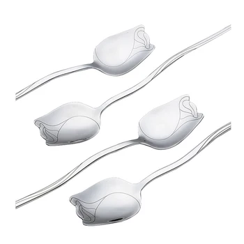 Cute Rose Spoon Stainless Steel Coffee Spoon, Dessert Tea Appetizer Cake Ice Cream Spoon 4Pcs
Cute Rose Spoon Stainless Steel Coffee Spoon, Dessert Tea Appetizer Cake Ice Cream Spoon 4Pcs