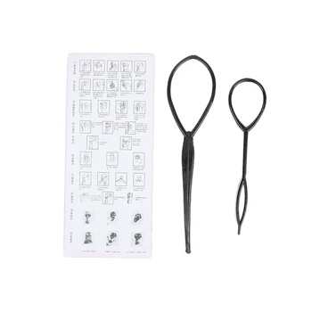 Fashion 2Pcs/Set Black Magic Hair Styling Braid Tail Plastic Loop Hair Supplies Hair Braiders Tools
Fashion 2Pcs/Set Black Magic Hair Styling Braid Tail Plastic Loop Hair Supplies Hair Braiders Tools