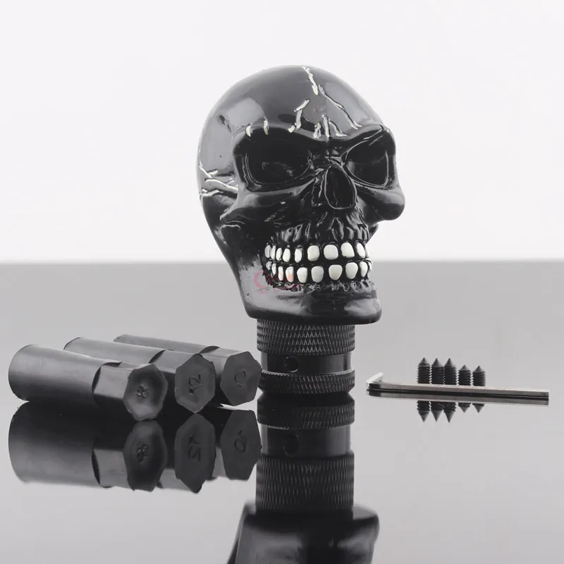 Universal Car Styling Modified Black Skull Head Gear Shift Knob Auto Gear Racing Manual Auto Shift Knob Shifter Lever Resin
Universal Car Styling Modified Black Skull Head Gear Shift Knob Auto Gear Racing Manual Auto Shift Knob Shifter Lever Resin