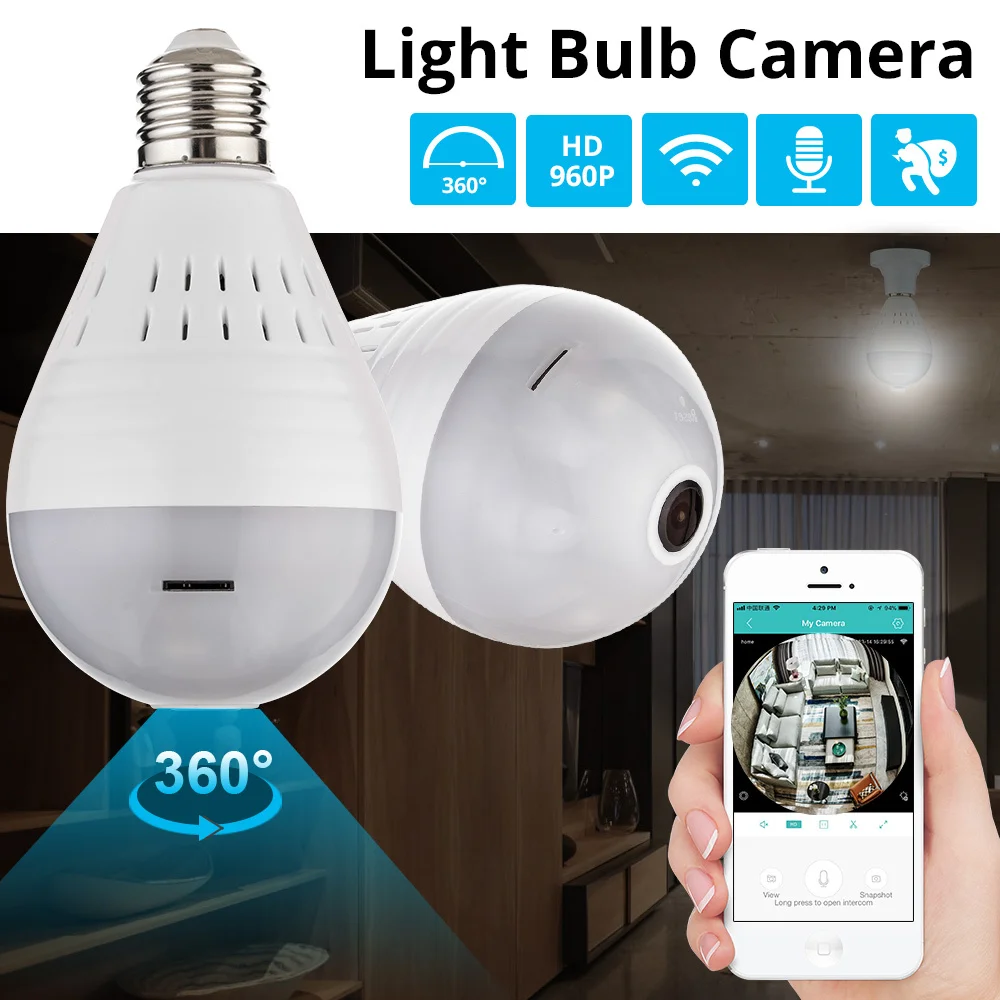 New 960p Wireless Panoramic Home Security Wifi Cctv Fisheye Bulb Lamp Ip Camera 360 Degree Home Security Burglar Led Light
New 960p Wireless Panoramic Home Security Wifi Cctv Fisheye Bulb Lamp Ip Camera 360 Degree Home Security Burglar Led Light