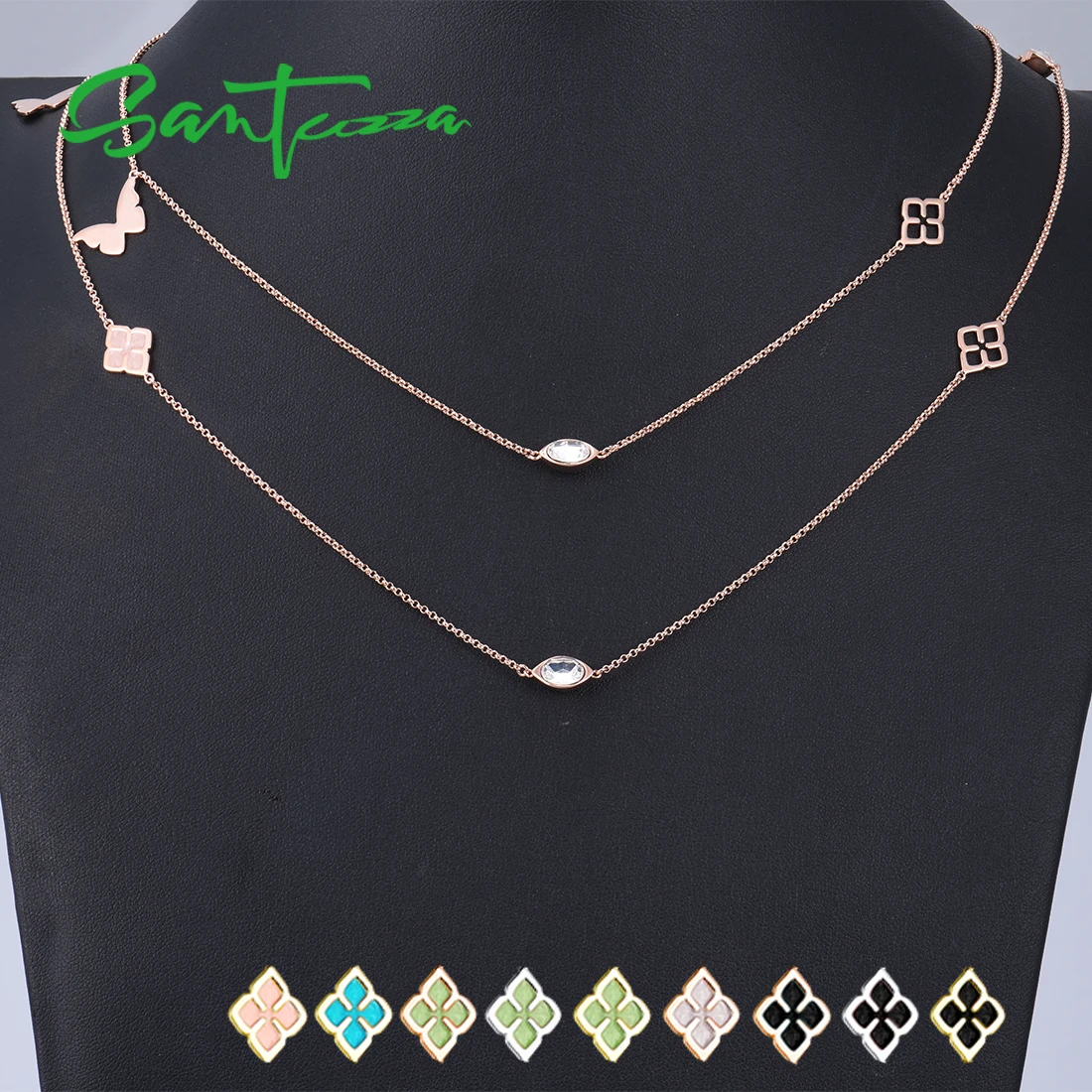 SANTUZZA Geometric Necklace For Woman Multi-Color Butterflies Sparkling Crystal Necklace 110CM Fashion Jewelry HANDMADE Enamel
SANTUZZA Geometric Necklace For Woman Multi-Color Butterflies Sparkling Crystal Necklace 110CM Fashion Jewelry HANDMADE Enamel