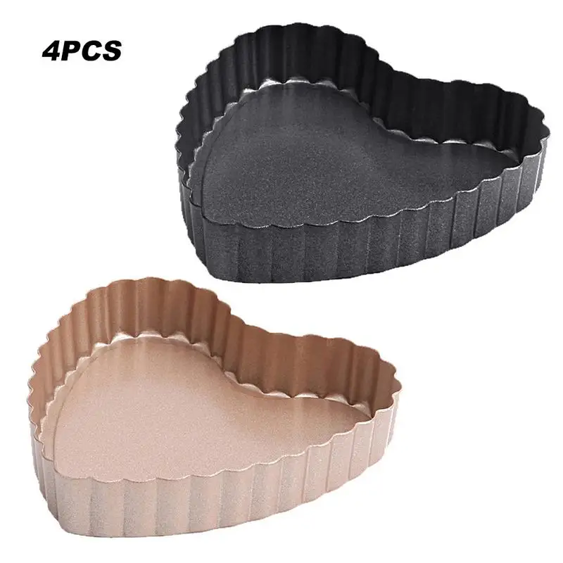 4PCs 4 Inch Removable Bottom Quiche Pans Heart - Shaped Mini Non - Stick Pan Egg Tart Pizza Dish Kitchen Baking Mold
4PCs 4 Inch Removable Bottom Quiche Pans Heart - Shaped Mini Non - Stick Pan Egg Tart Pizza Dish Kitchen Baking Mold