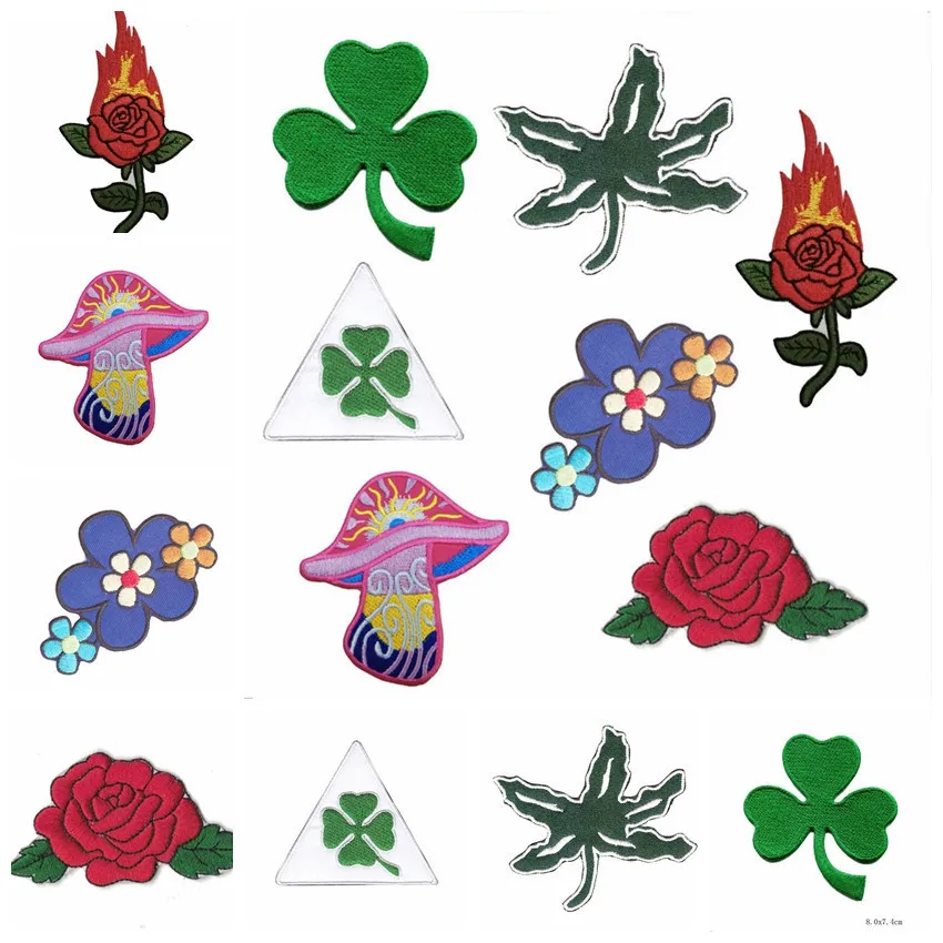 Cartoon Rose Embroidered Appliques Iron On Lucky clover Patches coloured mushroom Badges for Clothing Diy Clothes Bags Decor
Cartoon Rose Embroidered Appliques Iron On Lucky clover Patches coloured mushroom Badges for Clothing Diy Clothes Bags Decor