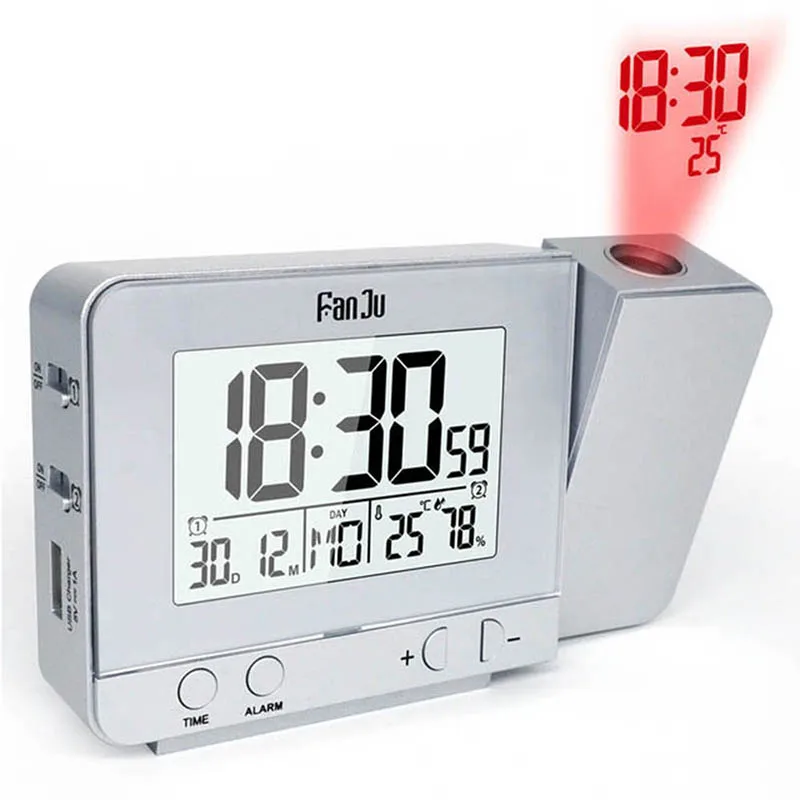 Projection Alarm Clock USB Charger Snooze Double Alarm Backlight Desk clock Wake Up Projector Multifunctional Led Clocks
Projection Alarm Clock USB Charger Snooze Double Alarm Backlight Desk clock Wake Up Projector Multifunctional Led Clocks