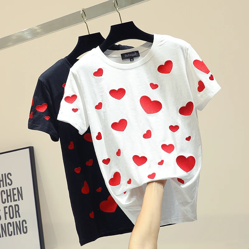 2019 new Harajuku love embroidery women's T-shirt casual summer T-shirt short-sleeved women's T-shirt women's clothing
2019 new Harajuku love embroidery women's T-shirt casual summer T-shirt short-sleeved women's T-shirt women's clothing