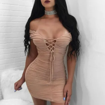 Women Ladies Sexy Bandage Bodycon Short Mini Dress Off Shoulder Evening Party Clubwear Summer Dress Sundress 
Women Ladies Sexy Bandage Bodycon Short Mini Dress Off Shoulder Evening Party Clubwear Summer Dress Sundress