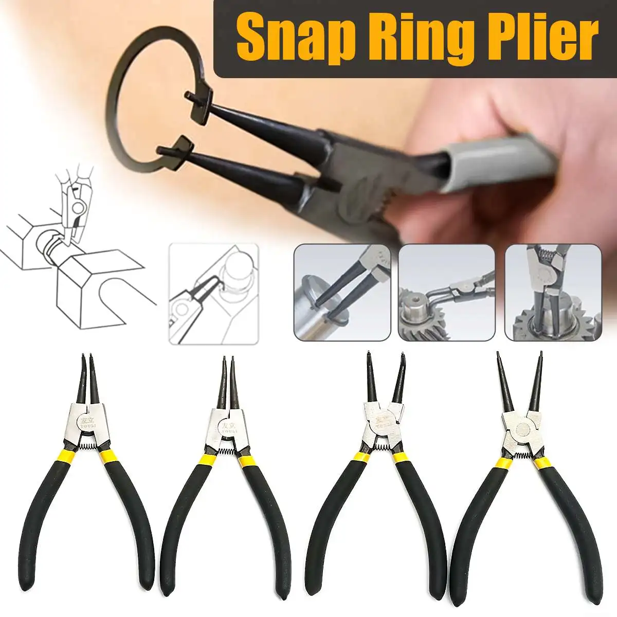 4Pcs 7'' Durable Snap Ring Pliers Circliper Plier Set Internal External Straight Curved Circlip Combination Clip DIY Tool Set
4Pcs 7'' Durable Snap Ring Pliers Circliper Plier Set Internal External Straight Curved Circlip Combination Clip DIY Tool Set