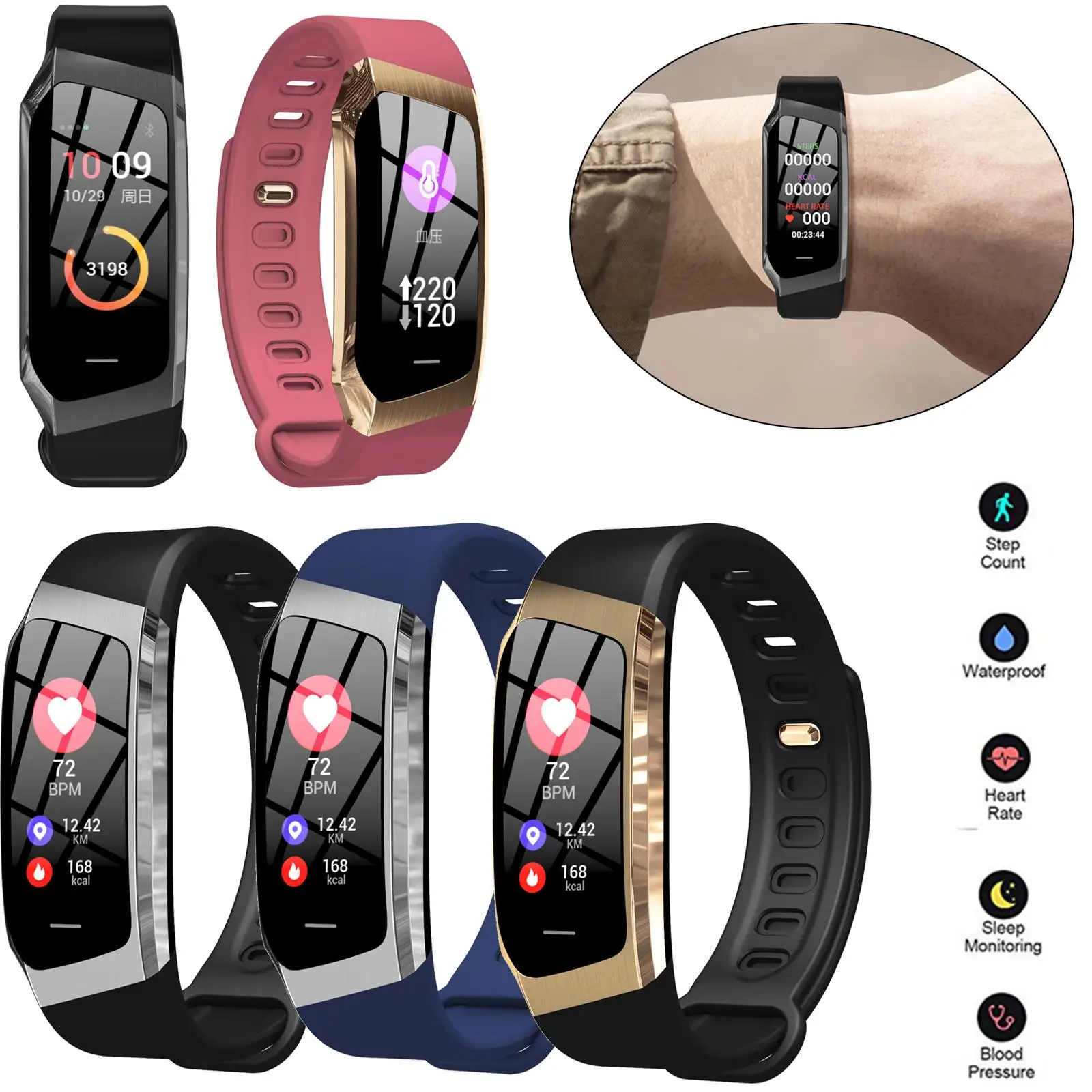 Fashion Bluetooth Smart Watch Sports Fitness Tracker Heart Rate Monitor Bracelet SMS Push for Samsung S10 S9 S8 iPhone Huawei
Fashion Bluetooth Smart Watch Sports Fitness Tracker Heart Rate Monitor Bracelet SMS Push for Samsung S10 S9 S8 iPhone Huawei