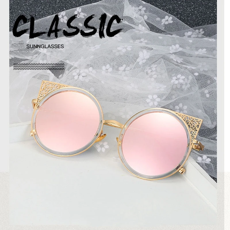 Zilead Fashion Round Sunglasses Cat Ears Colored Film Sun Glasses European and American Carving Flower Sunglasses Shades UV400
Zilead Fashion Round Sunglasses Cat Ears Colored Film Sun Glasses European and American Carving Flower Sunglasses Shades UV400