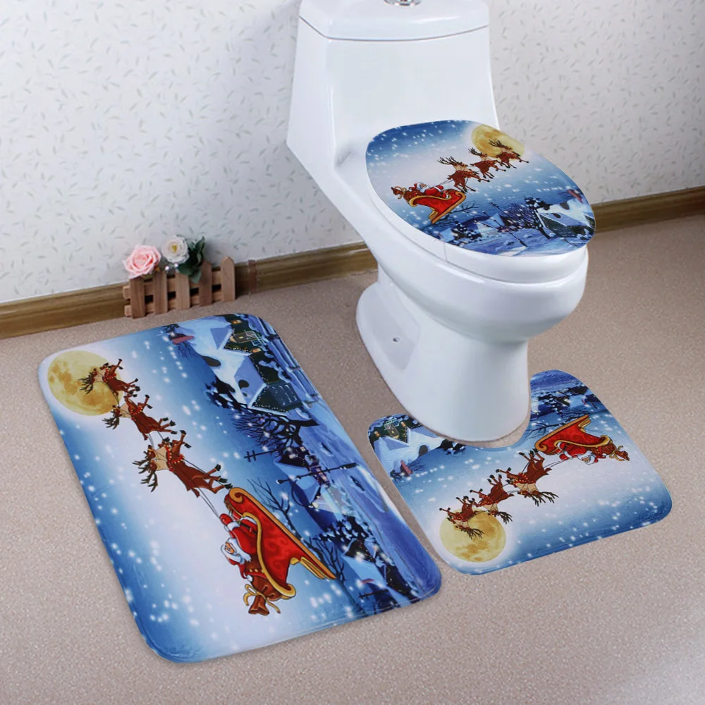 3Pcs Christmas Toilet Bath Mat Sled Moon Toilet Bath Rugs Set Bathroom Non-Slip Pedestal Rug Toilet Cover Set Bath Mat Set
3Pcs Christmas Toilet Bath Mat Sled Moon Toilet Bath Rugs Set Bathroom Non-Slip Pedestal Rug Toilet Cover Set Bath Mat Set
