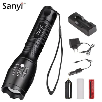 Powerful LED Rechargeable Flashlight XML T6 5 Modes Zoomable Focus Torch 7000lm 18650 flashlight Outdoor Camping Bicycle Lantern
Powerful LED Rechargeable Flashlight XML T6 5 Modes Zoomable Focus Torch 7000lm 18650 flashlight Outdoor Camping Bicycle Lantern