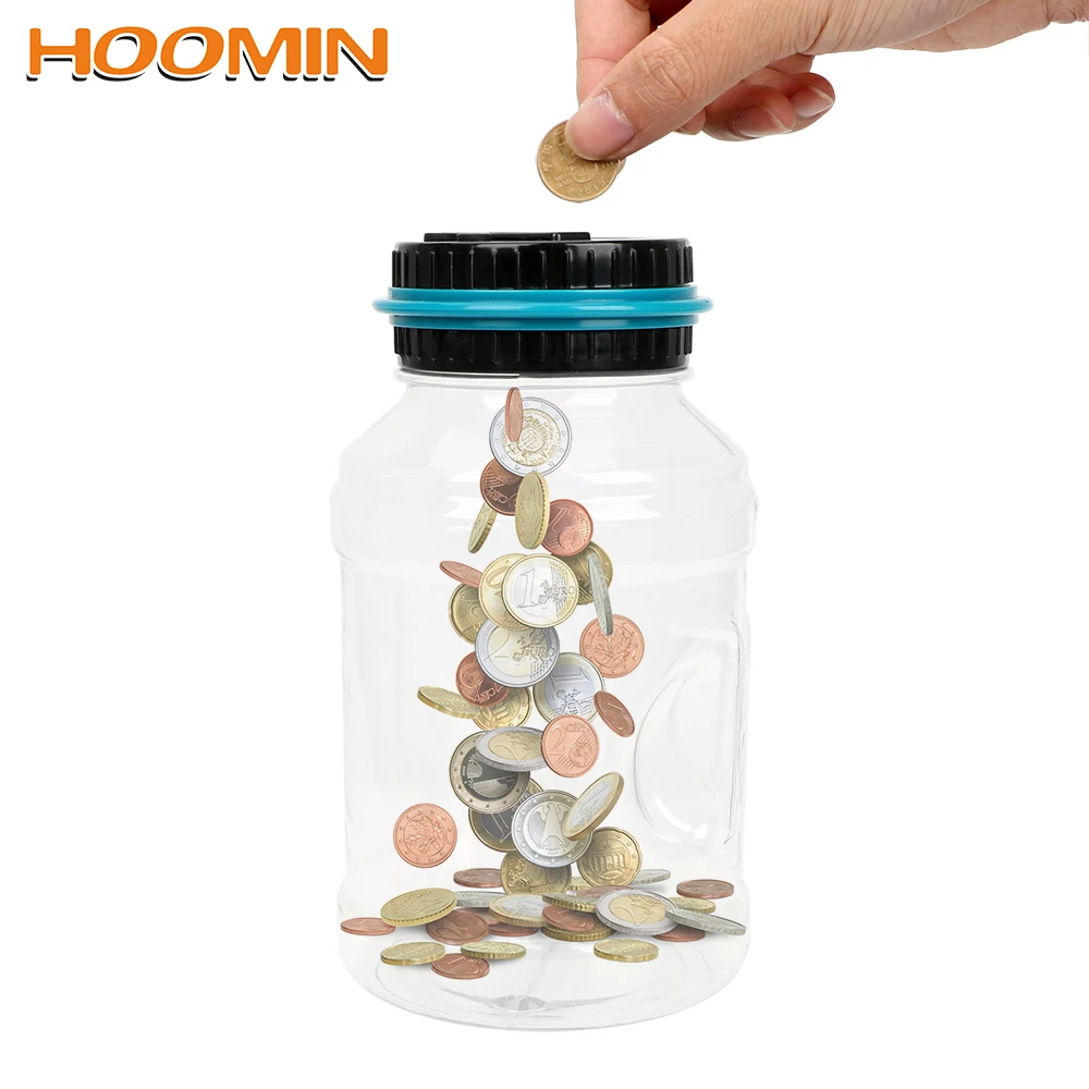 1.8L Piggy Bank Digital LCD Screen with Automatic Counter ABS Money Saving Box Coins Storage Jar Large Capacity For USD EURO