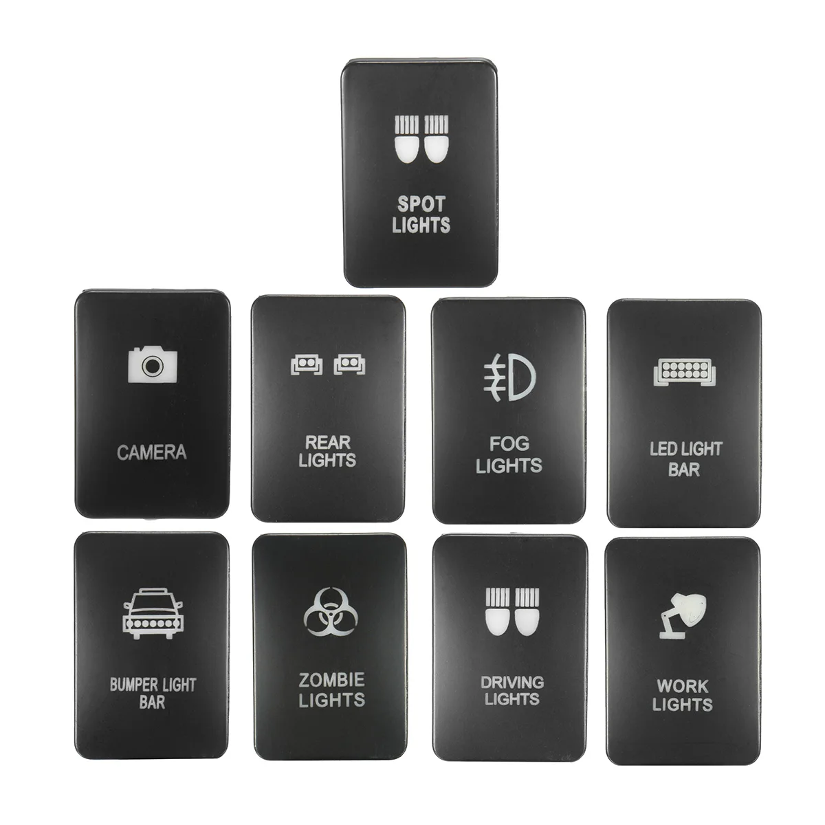 12V Blue LED Illuminated Switch On/Off For Toyota Landcruiser Yaris RAV4 33x22mm 
12V Blue LED Illuminated Switch On/Off For Toyota Landcruiser Yaris RAV4 33x22mm