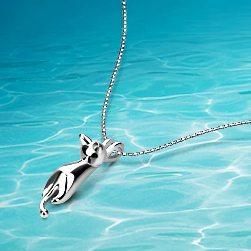 New Fashion Real 925 Sterling Silver Necklaces Lovely Women Tiny Cute Cat Pendants Odd Fancy Jewelry Charm Pendant Necklace
New Fashion Real 925 Sterling Silver Necklaces Lovely Women Tiny Cute Cat Pendants Odd Fancy Jewelry Charm Pendant Necklace