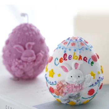 Aromatherapy Candle Mold handmade Easter Egg Rabbit DIY Colored Painting Cute Flavor Expanded Gypsum 3D silicone candle molds
Aromatherapy Candle Mold handmade Easter Egg Rabbit DIY Colored Painting Cute Flavor Expanded Gypsum 3D silicone candle molds