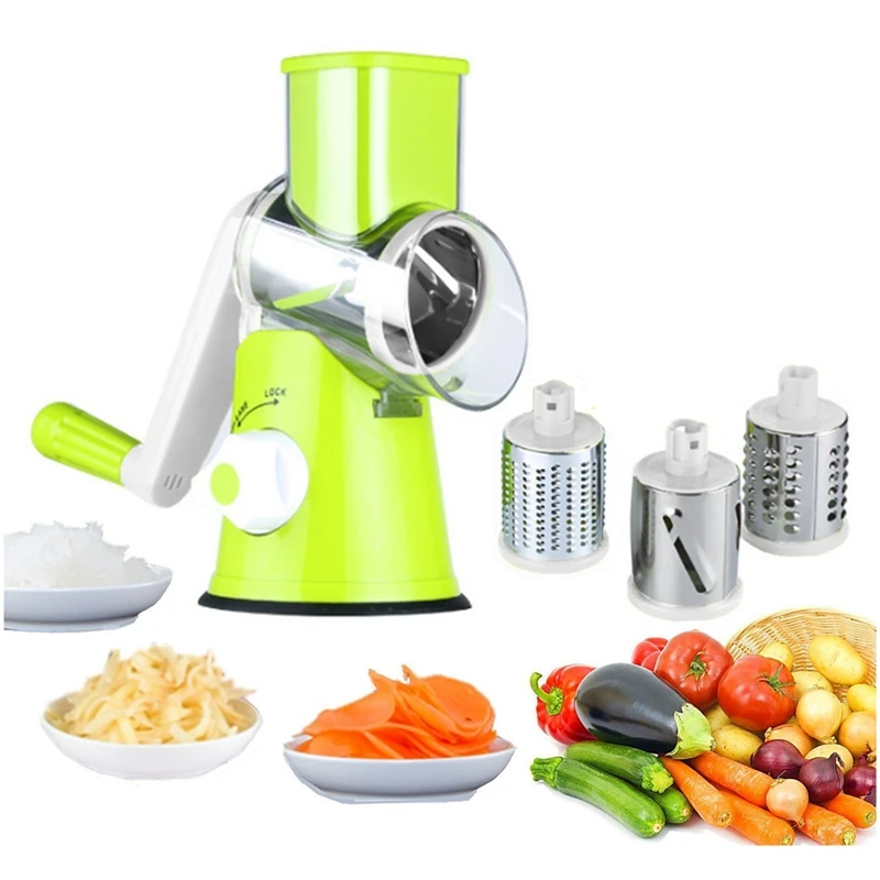 Manual Speedy Rotared Vegetable Fruit Cheese Nut Slicer Cutter Shredder Grinder With 3 Interchangeable Round Stainless Steel B
Manual Speedy Rotared Vegetable Fruit Cheese Nut Slicer Cutter Shredder Grinder With 3 Interchangeable Round Stainless Steel B