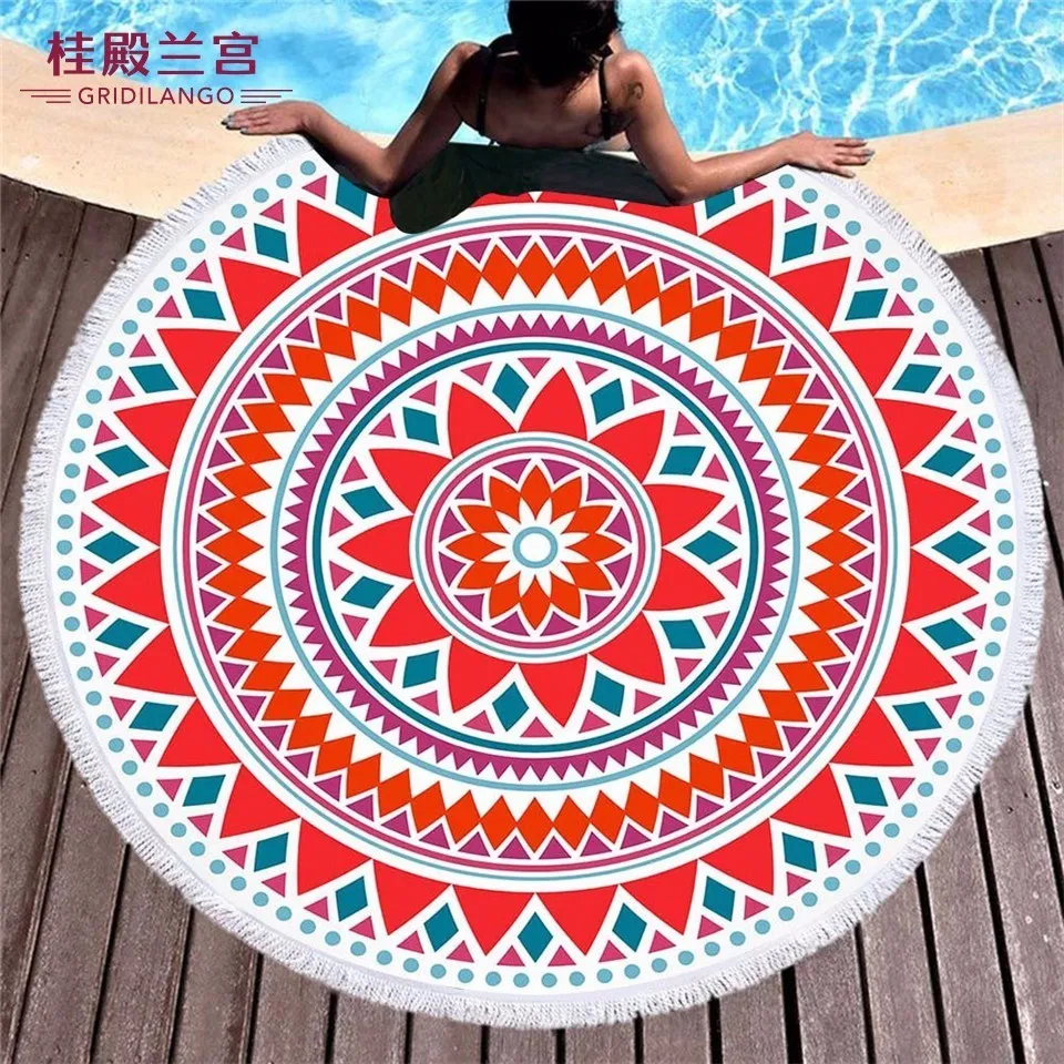 GRIDILANGO Mandala Bohemian Color Round Beach Towel For Adult Microfiber Swimming Travel Blanket Geometric Bath Towel
GRIDILANGO Mandala Bohemian Color Round Beach Towel For Adult Microfiber Swimming Travel Blanket Geometric Bath Towel