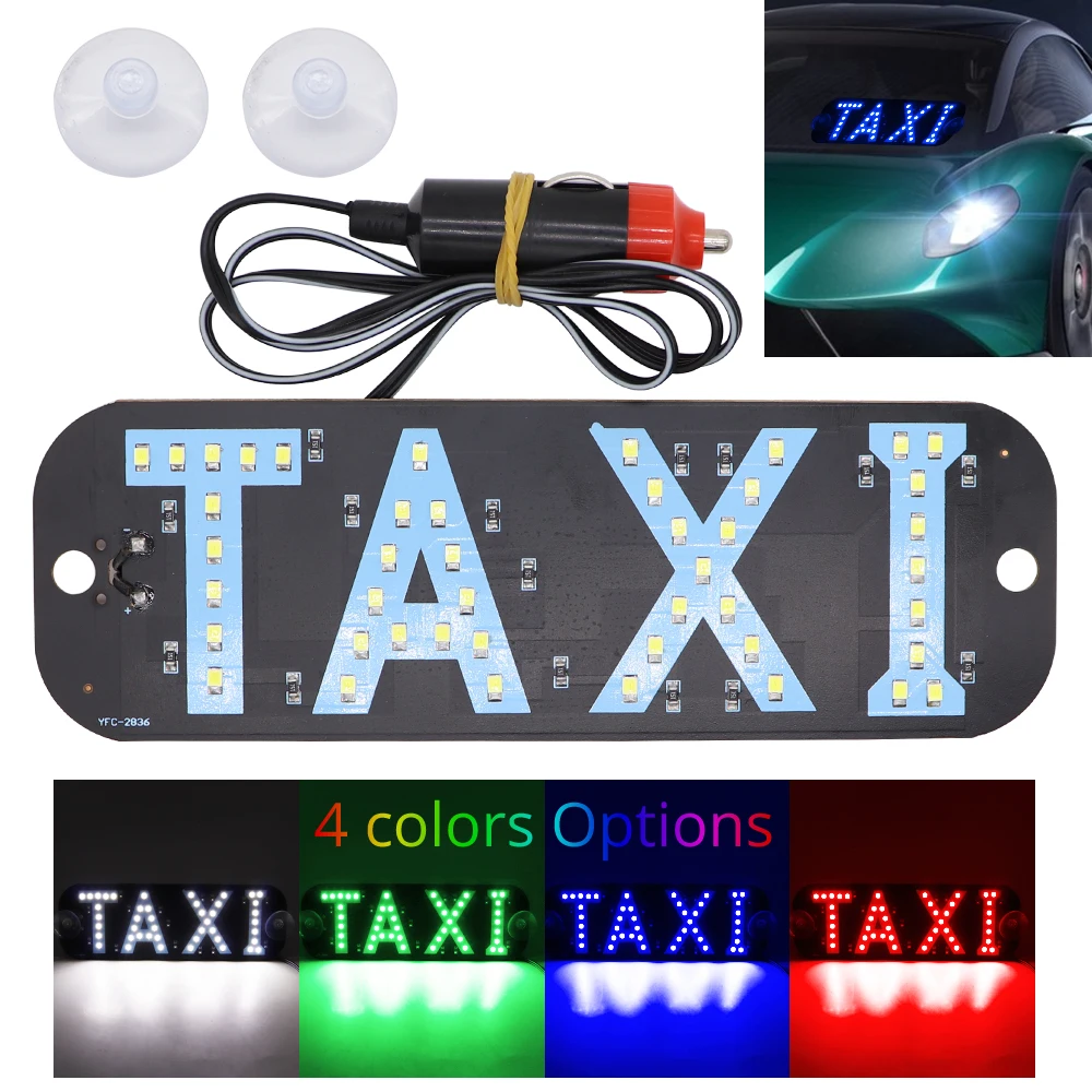 Taxi LED TAXI Sign Light Car Windscreen Cab Indicator Inside Light Signal Rideshare Windshield Lamp 4 colors Cigarette Lighter
Taxi LED TAXI Sign Light Car Windscreen Cab Indicator Inside Light Signal Rideshare Windshield Lamp 4 colors Cigarette Lighter