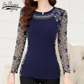New 2018 Fashion High Quality Women's plus size lace blouse shirts ladies long sleeve slim Lace patchwork women Tops 160F 20
New 2018 Fashion High Quality Women's plus size lace blouse shirts ladies long sleeve slim Lace patchwork women Tops 160F 20