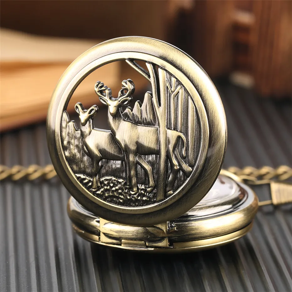 Elk Design Mechanical Pocket Hand-Wind Double Open Face Roman Numerals Pocket Pendant Clock Gifts for Men Women New 2018
Elk Design Mechanical Pocket Hand-Wind Double Open Face Roman Numerals Pocket Pendant Clock Gifts for Men Women New 2018