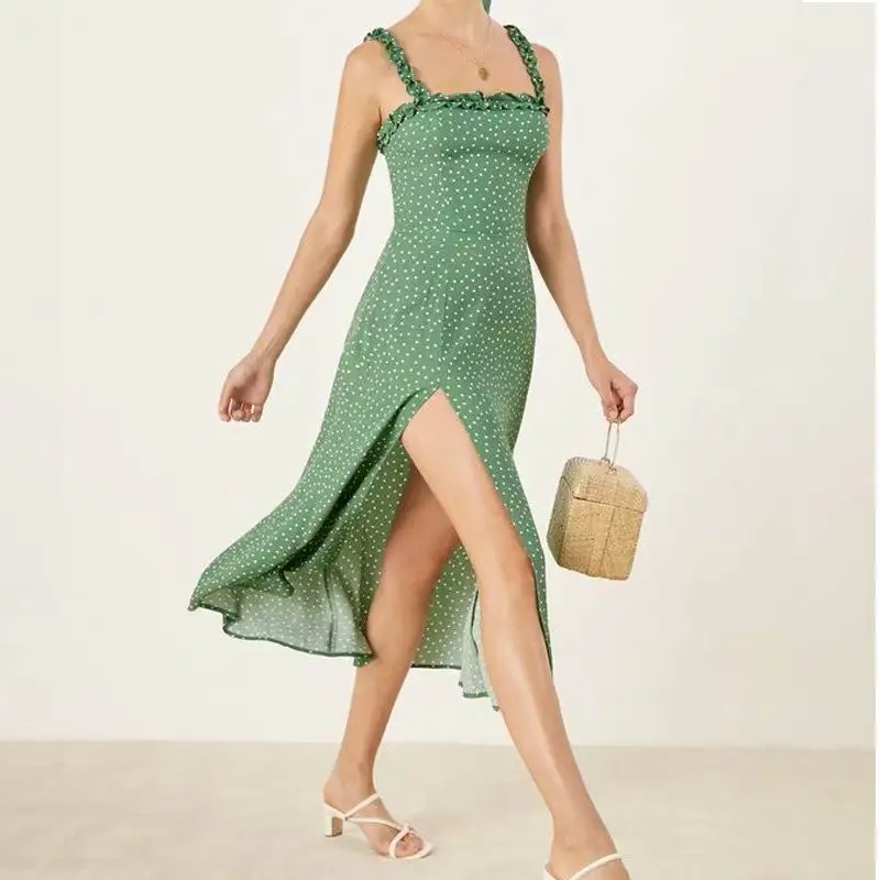 Women Summer Dresses 2019 New Polka Dot Prints Spaghetti Strap Mid-Calf Dress Feminino Vestidos
Women Summer Dresses 2019 New Polka Dot Prints Spaghetti Strap Mid-Calf Dress Feminino Vestidos