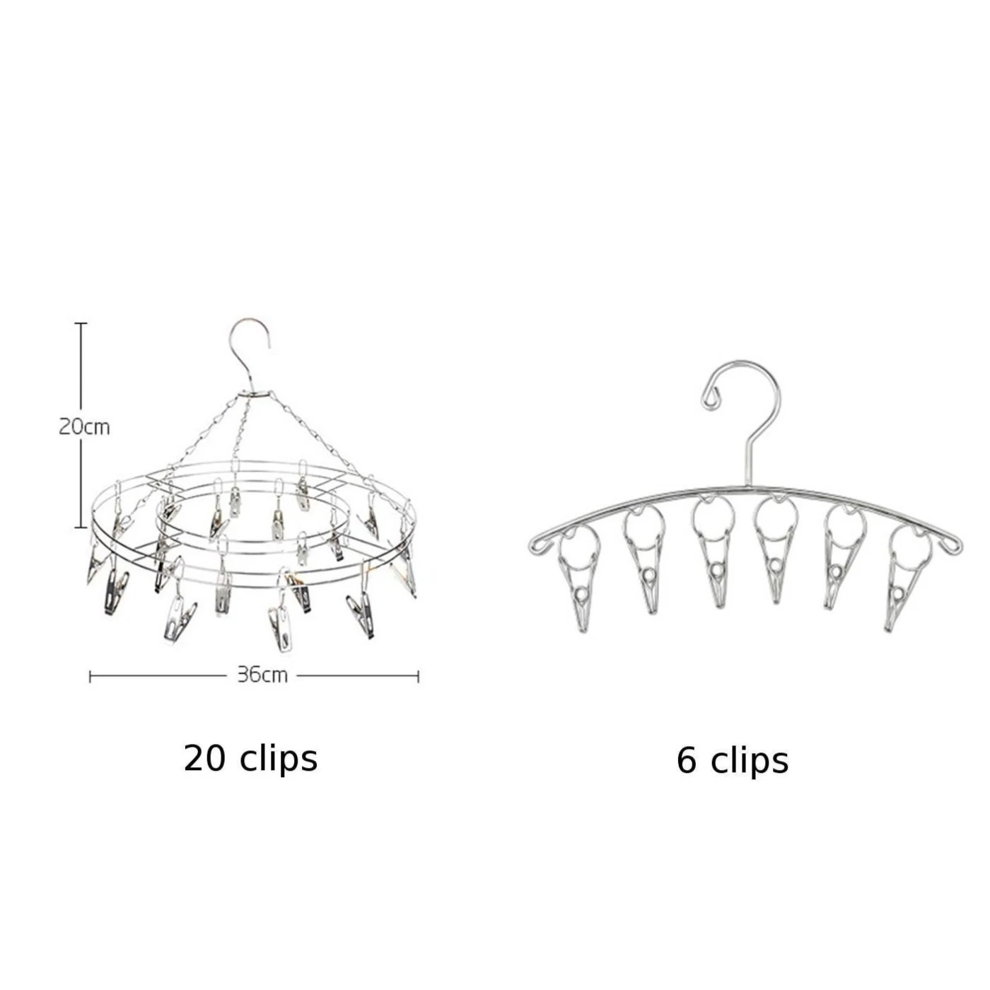 Stainless Steel 8 Clip or 20 Clip Multi Function Practical Underwear Bra Sock Laundry Hanger Hanging Drying Rack
Stainless Steel 8 Clip or 20 Clip Multi Function Practical Underwear Bra Sock Laundry Hanger Hanging Drying Rack