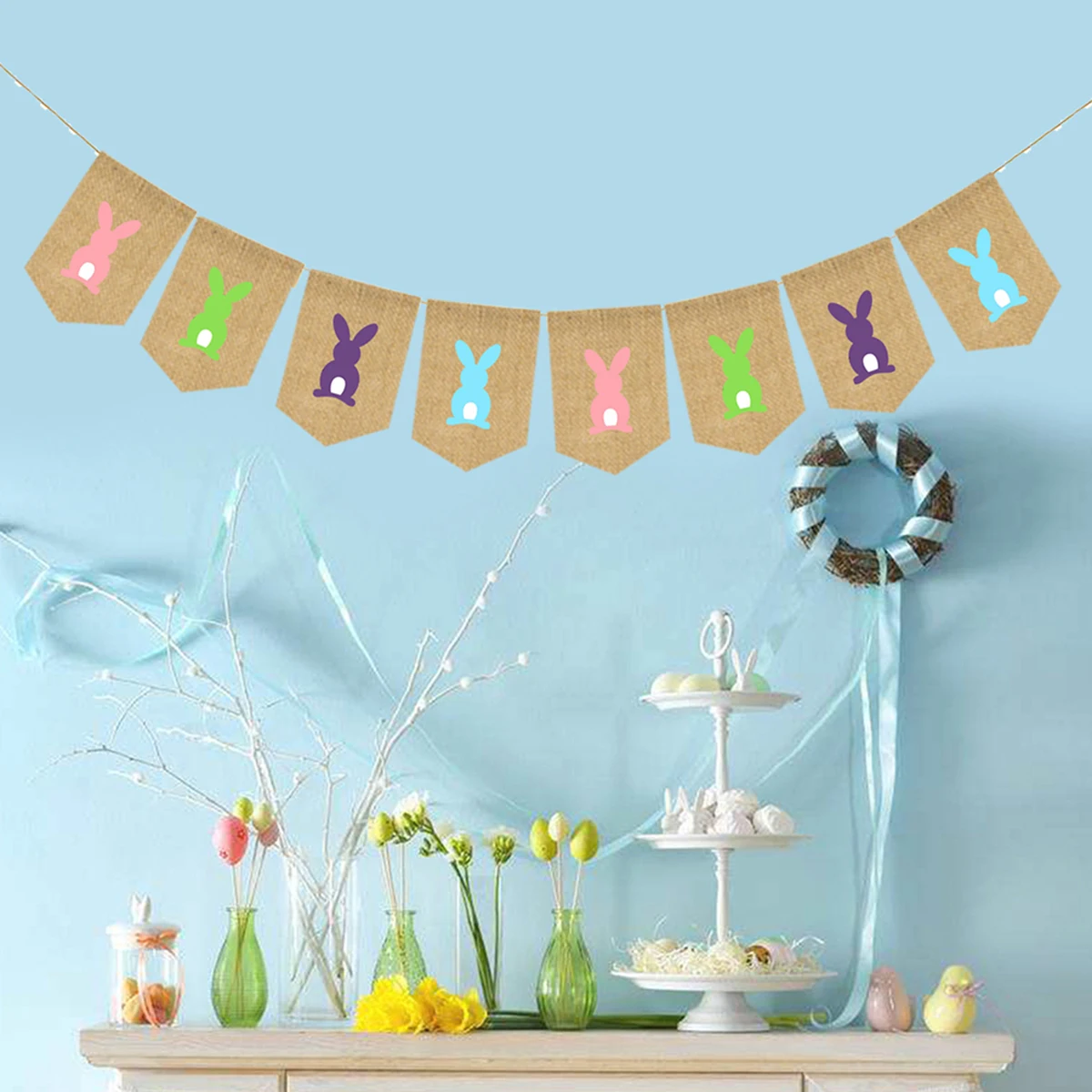 2.8 Meters Easter Bunting Banners Garland Bunny Rabbit Printed Burlap Hessian Flags For Easter Home Party Decorations
2.8 Meters Easter Bunting Banners Garland Bunny Rabbit Printed Burlap Hessian Flags For Easter Home Party Decorations