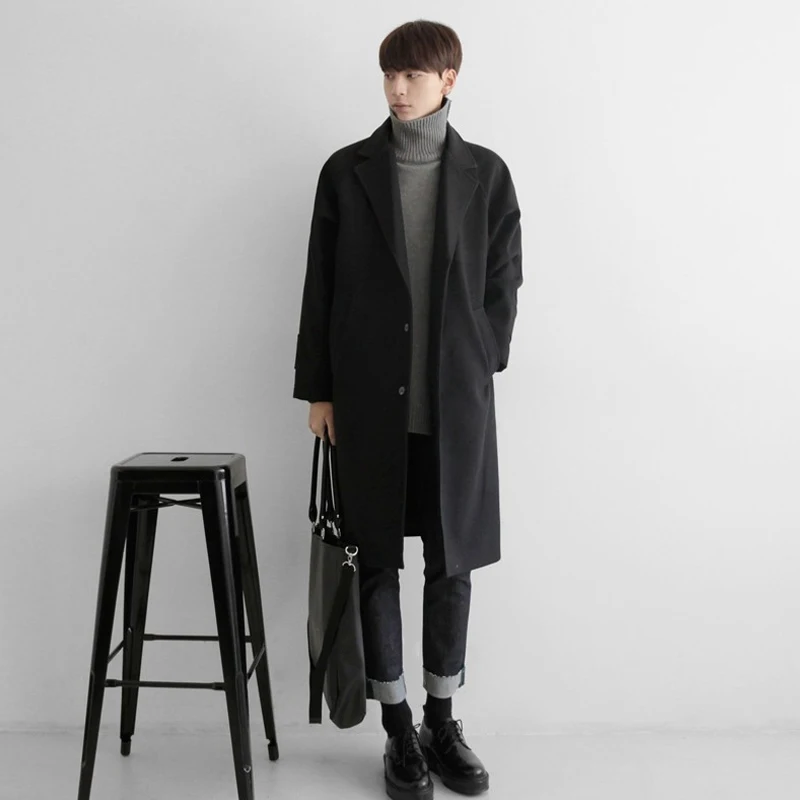 2019 Woolen mens Overcoat Male Korean Easy Drop Shoulder Insert Rotator Cuff Windbreaker Loose long winter Coat jaket men
2019 Woolen mens Overcoat Male Korean Easy Drop Shoulder Insert Rotator Cuff Windbreaker Loose long winter Coat jaket men
