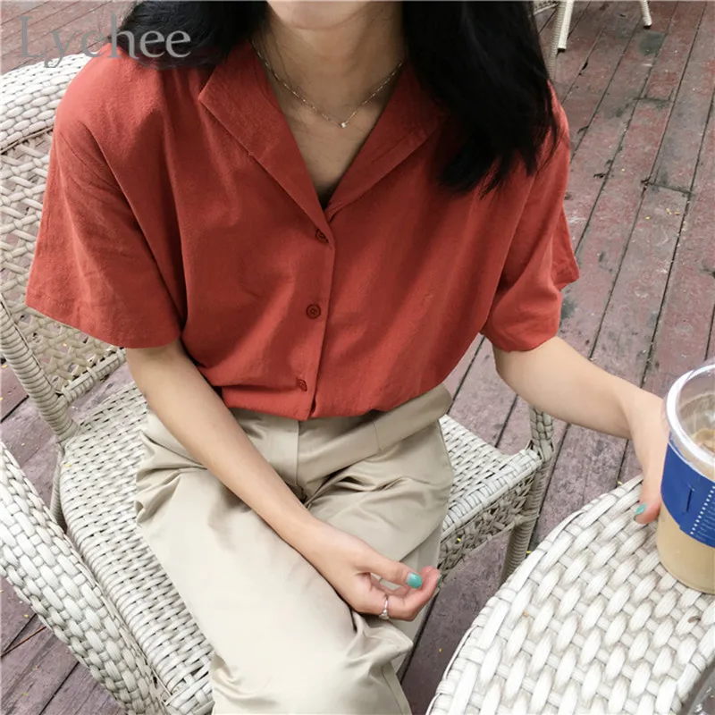 Lychee Preppy Style Solid Color V Neck Female Blouse Shirts Short Sleeve V-Neck 2019 Summer Spring Women Blouse Shirt
Lychee Preppy Style Solid Color V Neck Female Blouse Shirts Short Sleeve V-Neck 2019 Summer Spring Women Blouse Shirt