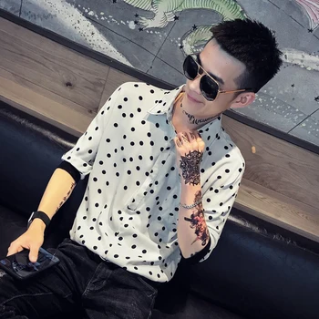 Summer New Dress Shirt Men Slim Fashion Dot Print Casual Shirt Man Streetwear Trend Wild Short-sleeved Shirt Male Clothes M-2XL
Summer New Dress Shirt Men Slim Fashion Dot Print Casual Shirt Man Streetwear Trend Wild Short-sleeved Shirt Male Clothes M-2XL