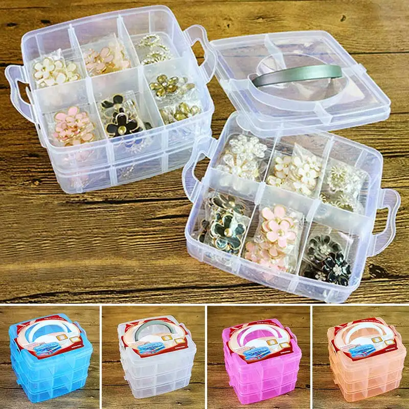 Portable Multifunction Beads Crafts Case Jewelry Organizer Desktop Storage Box Large Capacity Transparent Plastic Three Layers
Portable Multifunction Beads Crafts Case Jewelry Organizer Desktop Storage Box Large Capacity Transparent Plastic Three Layers