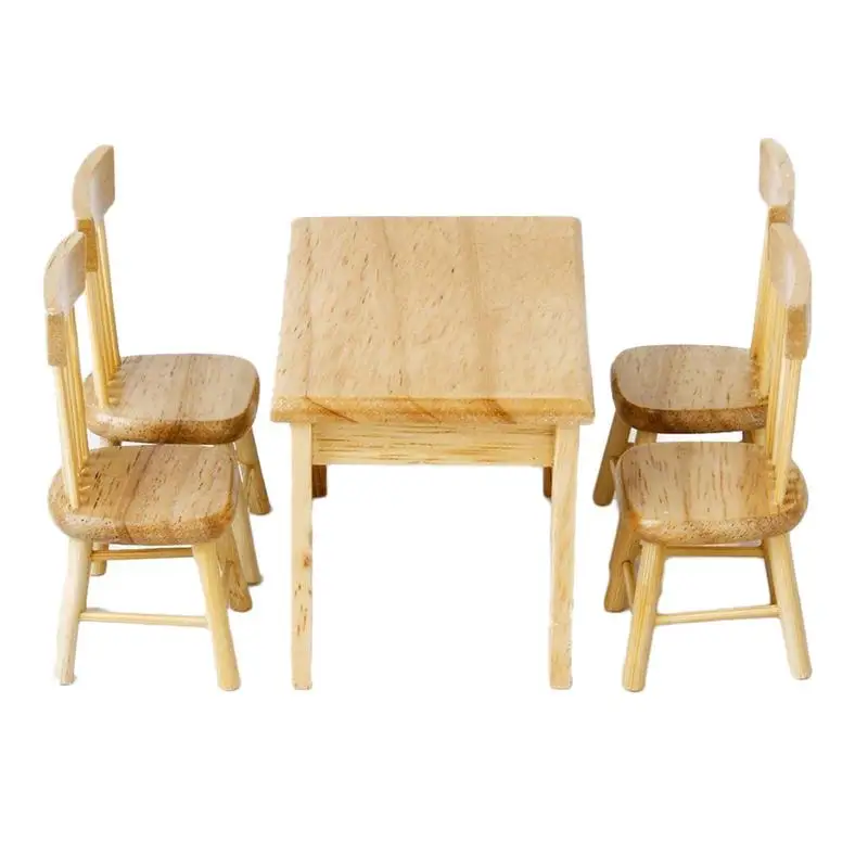 5 PCS Kids Mini Dollhouse Wood Dining Table Set Toy Wooden Dollhouse Miniature Furniture 1:12 Toys For Doll Accessories Children
5 PCS Kids Mini Dollhouse Wood Dining Table Set Toy Wooden Dollhouse Miniature Furniture 1:12 Toys For Doll Accessories Children