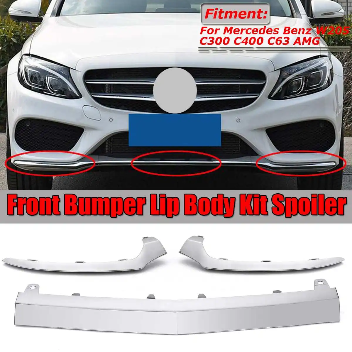 New Car Front Bumper Lower Lip Splitter Cover Chrome Molding Trim Chrome Silver For Mercedes For Benz W205 C300 C400 C63 For AMG
New Car Front Bumper Lower Lip Splitter Cover Chrome Molding Trim Chrome Silver For Mercedes For Benz W205 C300 C400 C63 For AMG