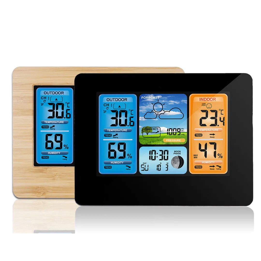 Mayitr Colorful LCD Digital Display Clock Wireless Weather Station Calendar Weather Forecast Barometer Hygrometer Thermometer
Mayitr Colorful LCD Digital Display Clock Wireless Weather Station Calendar Weather Forecast Barometer Hygrometer Thermometer