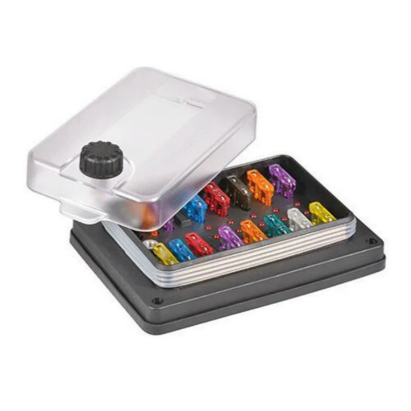 10-way blade Car fuse block Fuse Holder Box Car Insurance Waterproof with LED indicator light
10-way blade Car fuse block Fuse Holder Box Car Insurance Waterproof with LED indicator light