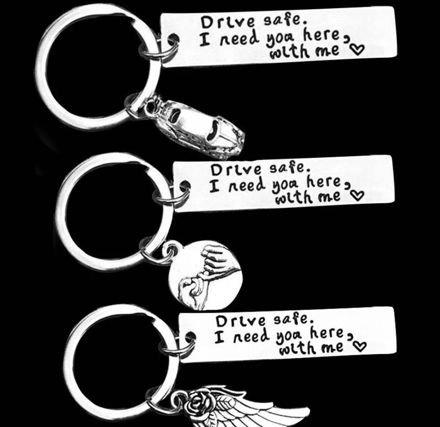 Custom Engraved Drive safe i need you here with me Car Wing Hands Charms Truck Keychain Husband Wife Boyfriend Gifts Key Chain
Custom Engraved Drive safe i need you here with me Car Wing Hands Charms Truck Keychain Husband Wife Boyfriend Gifts Key Chain