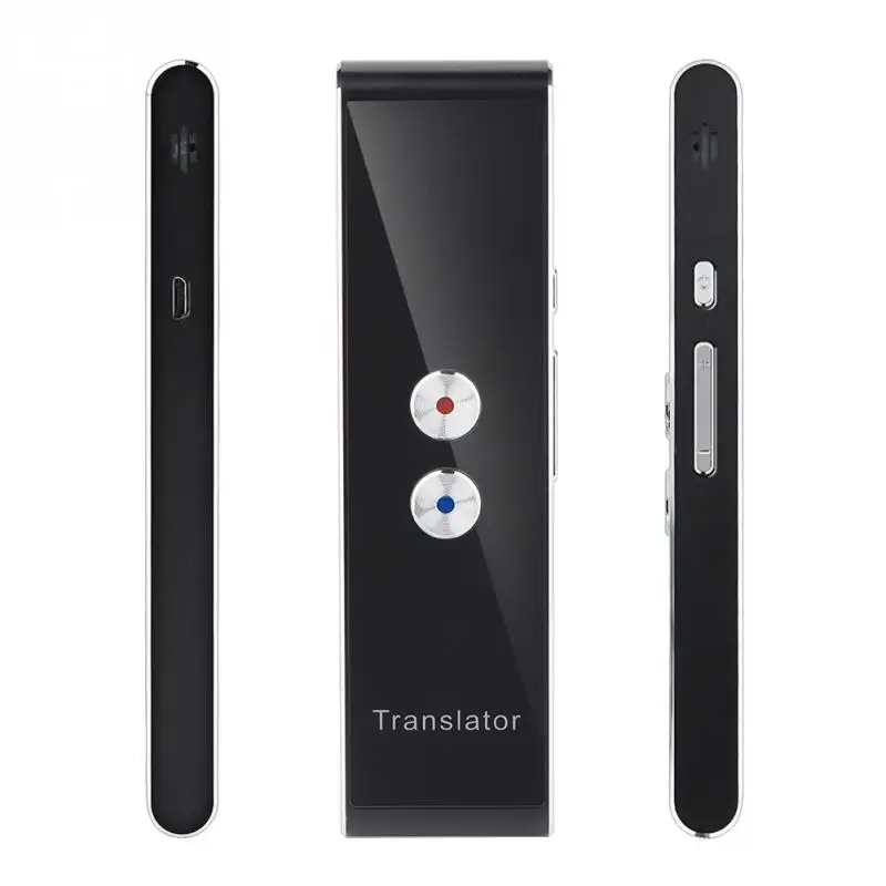 

Bluetooth 40 Languages Real Time Speech Translator 2.4G Smart Pocket Interpreter Portable High Quality Fashionable Black Color