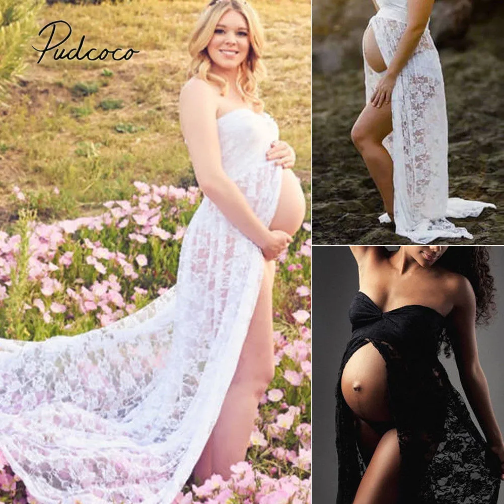 2018 Brand New Pregnant Women Front Split Long Maxi Maternity Dress Gown Photo Photography Prop Lace Strapless Dress Chiffon Set
2018 Brand New Pregnant Women Front Split Long Maxi Maternity Dress Gown Photo Photography Prop Lace Strapless Dress Chiffon Set