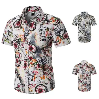 Casual Shirt Men's Clothing Camisa masculina Flower Blouse Men Floral Shirt Dress Fashion Short Sleeve Linen Summer New
Casual Shirt Men's Clothing Camisa masculina Flower Blouse Men Floral Shirt Dress Fashion Short Sleeve Linen Summer New