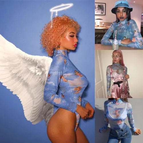 New Womens Long Sleeve Sexy Bodysuit Stretch Ladies Cupid Printing Body Tops Jumpsuit
New Womens Long Sleeve Sexy Bodysuit Stretch Ladies Cupid Printing Body Tops Jumpsuit