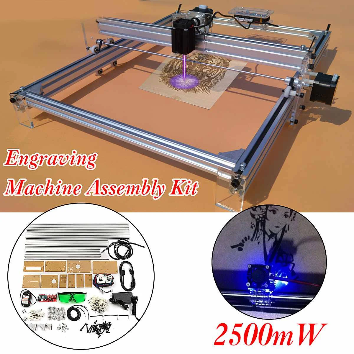 1 Set 40X50CM DC 12V 2500mW DIY Desktop Mini Laser Cutting/Engraving Machine Printer Carving with Laser Goggles
1 Set 40X50CM DC 12V 2500mW DIY Desktop Mini Laser Cutting/Engraving Machine Printer Carving with Laser Goggles