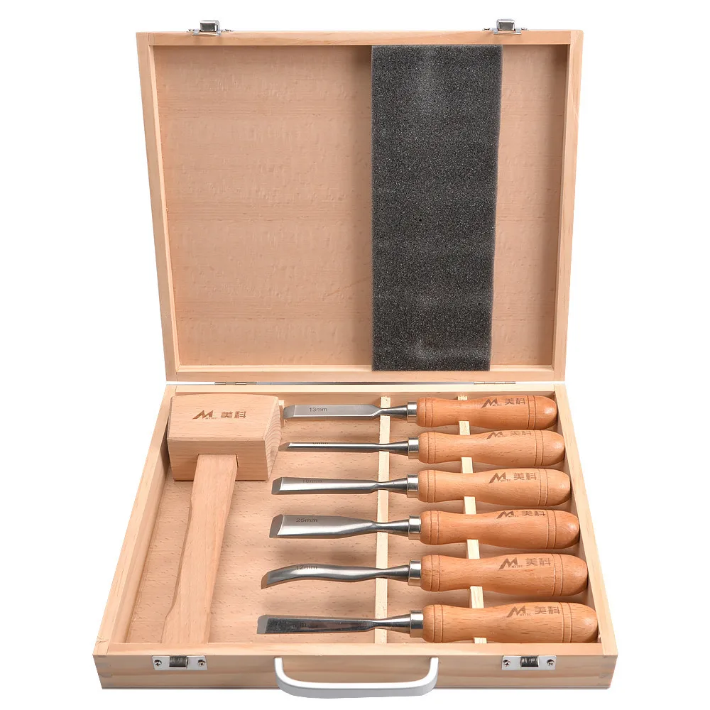 Carving Chisel Set Woodworking Chrome Vanadium Steel with Wooden Case and Wood Mallet Knife Tools
Carving Chisel Set Woodworking Chrome Vanadium Steel with Wooden Case and Wood Mallet Knife Tools